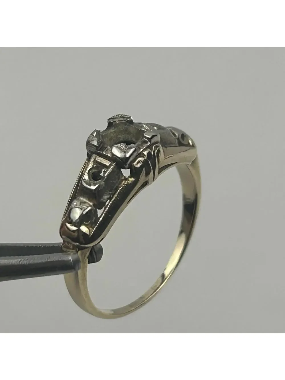 Granat Bros 14k Yellow Gold Engagement Ring Setting Mounting 1.84 Grams NO STONE - Picture 6 of 16